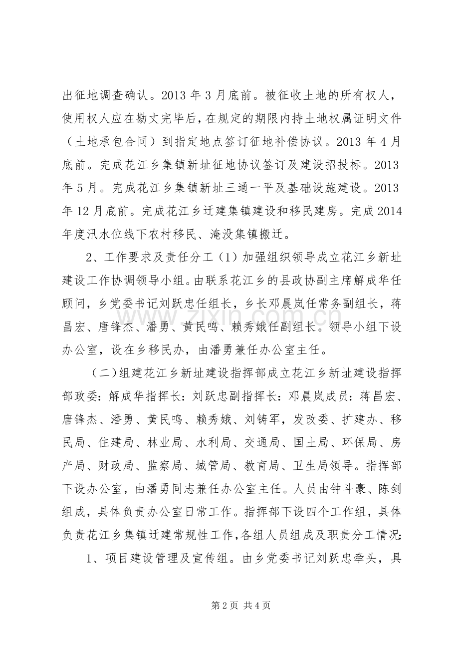 涔天河水库扩建工程花江乡集镇迁建建设工作实施方案.docx_第2页