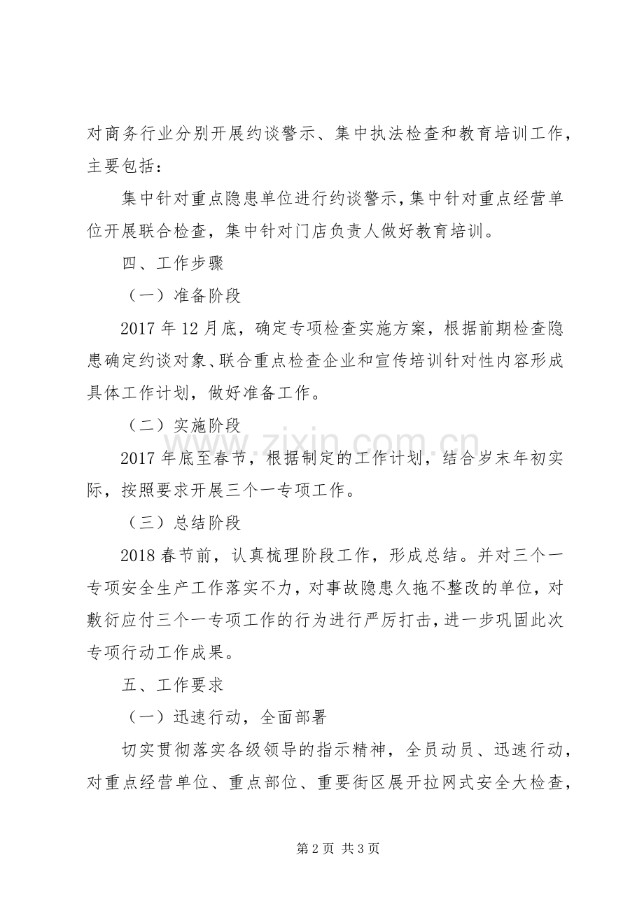 商务行业“三个一”安全生产专项行动实施方案.docx_第2页