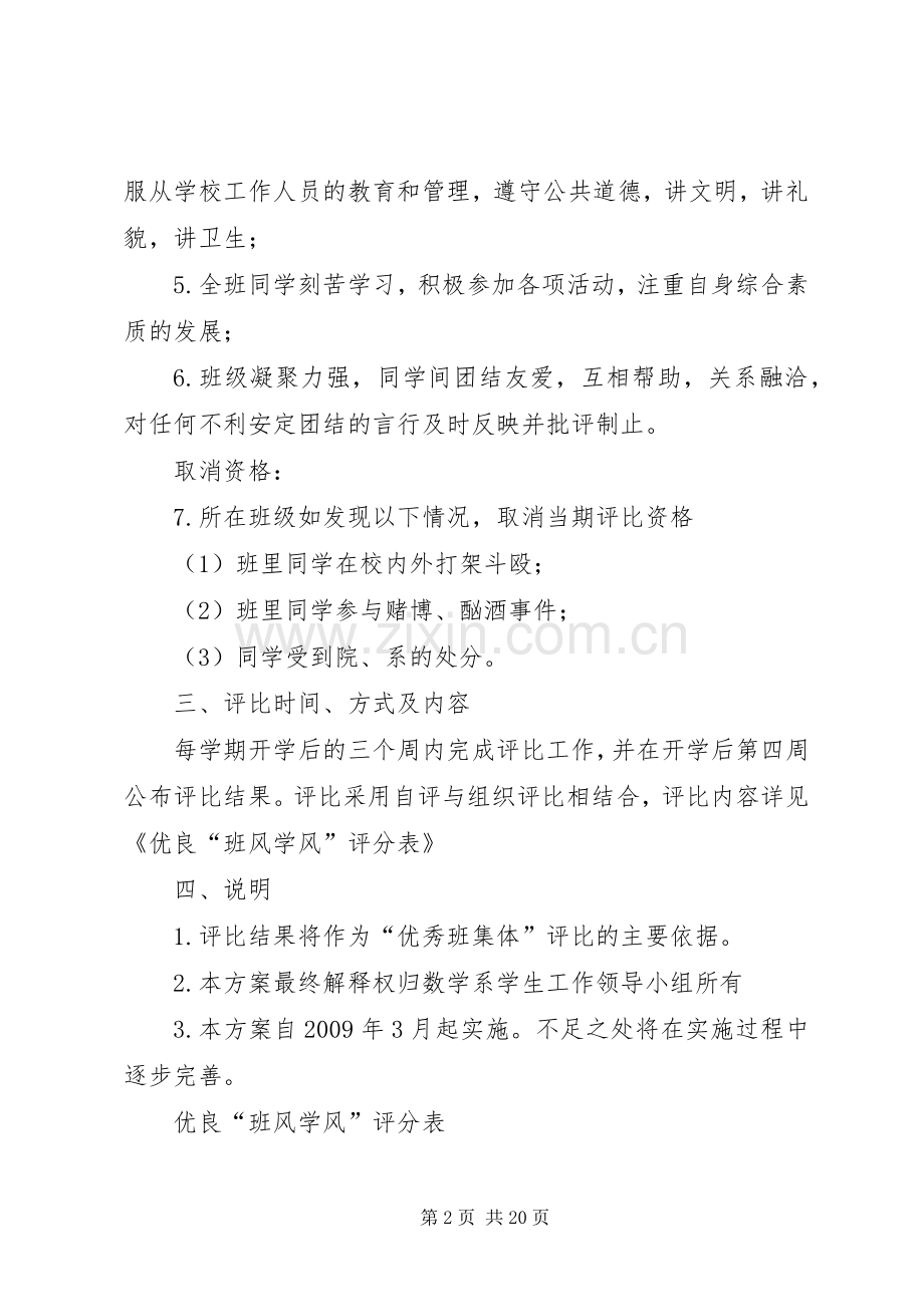 优良班风学风评比实施方案.docx_第2页