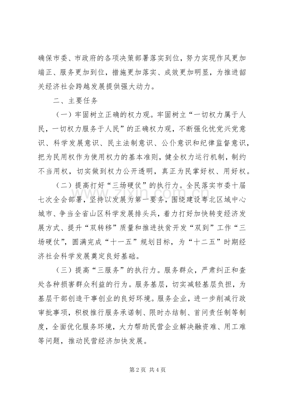 经信局开展“树立正确权力观提高执行力”活动方案.docx_第2页
