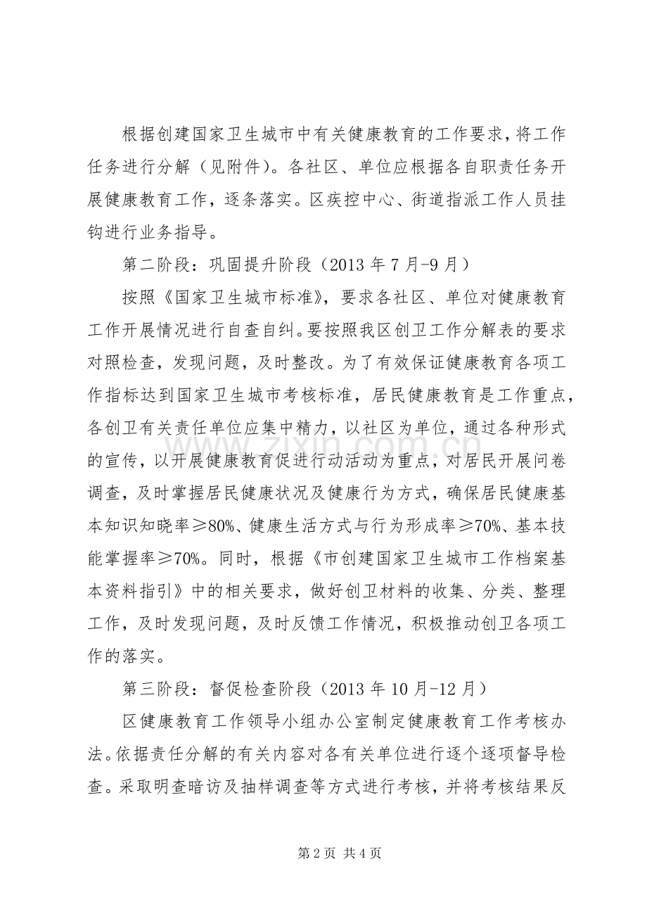 卫生城市健康教育创建实施方案.docx_第2页