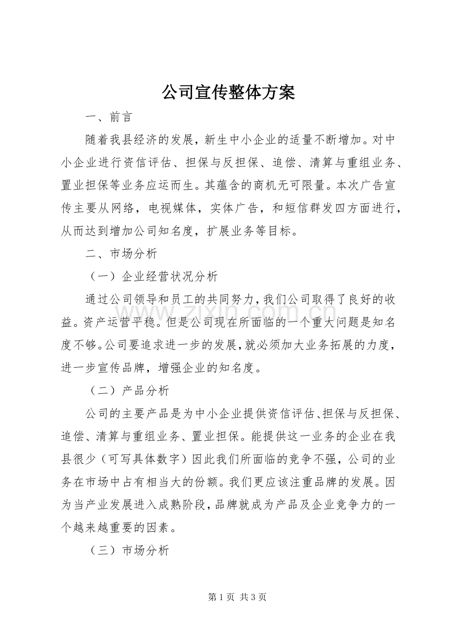 公司宣传整体实施方案.docx_第1页