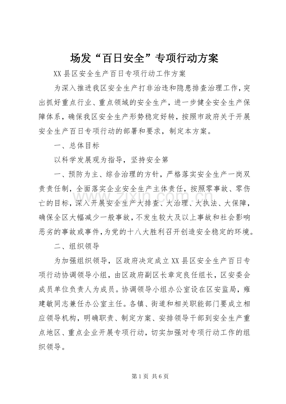 场发“百日安全”专项行动实施方案 .docx_第1页