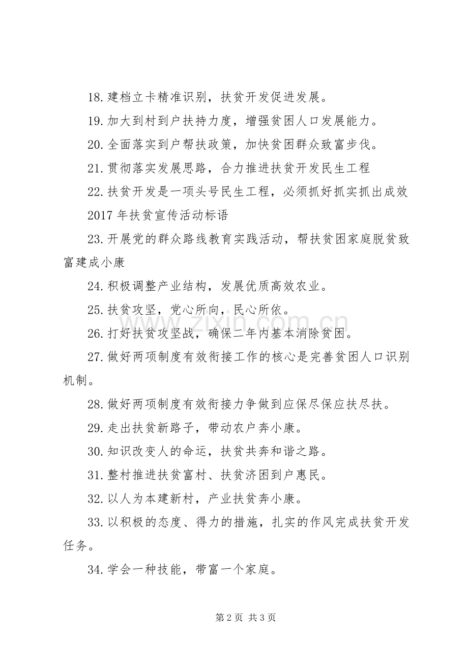 XX年扶贫宣传活动标语.docx_第2页
