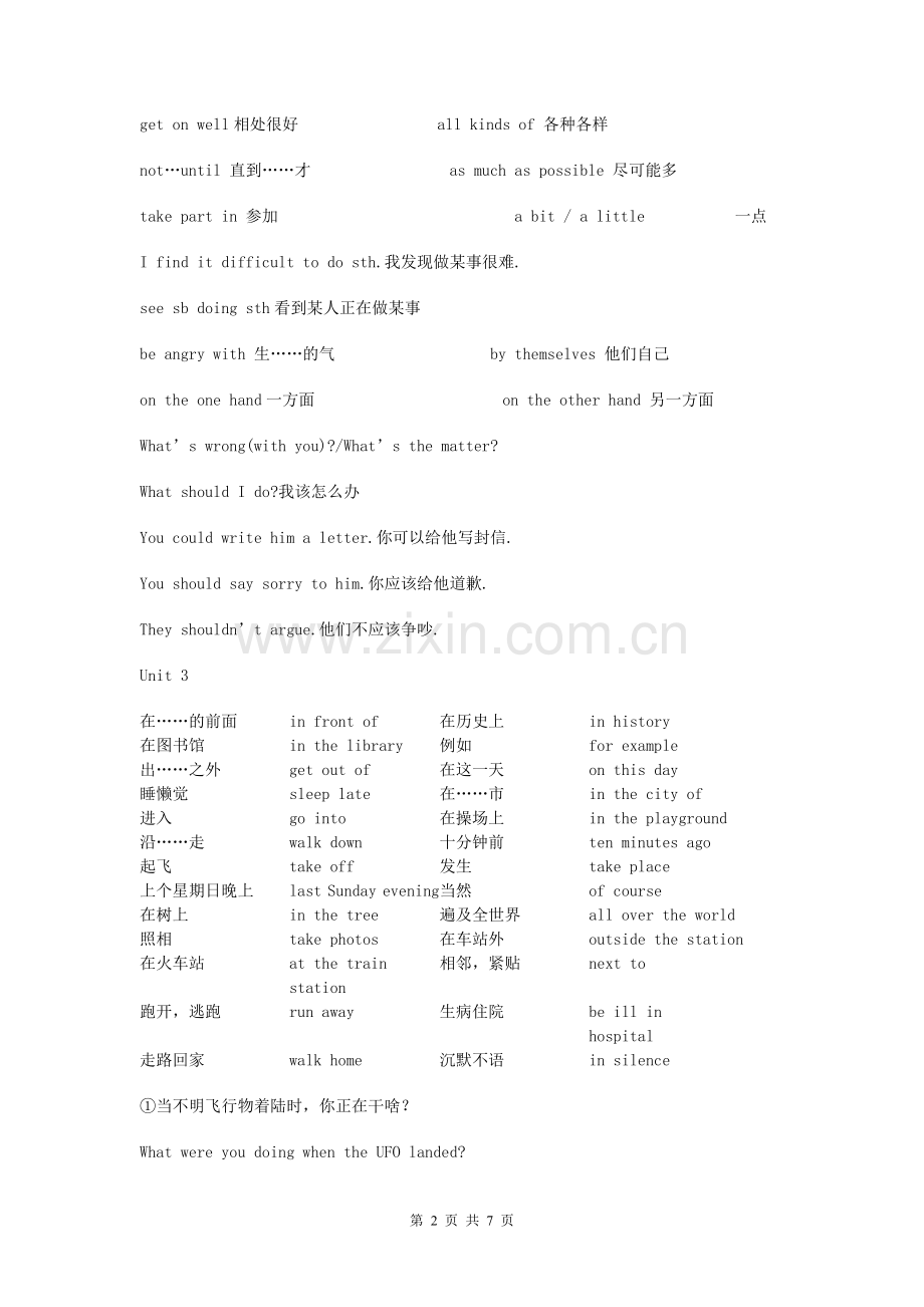 人教版八年级下英语重点短语及句子总汇.doc_第2页