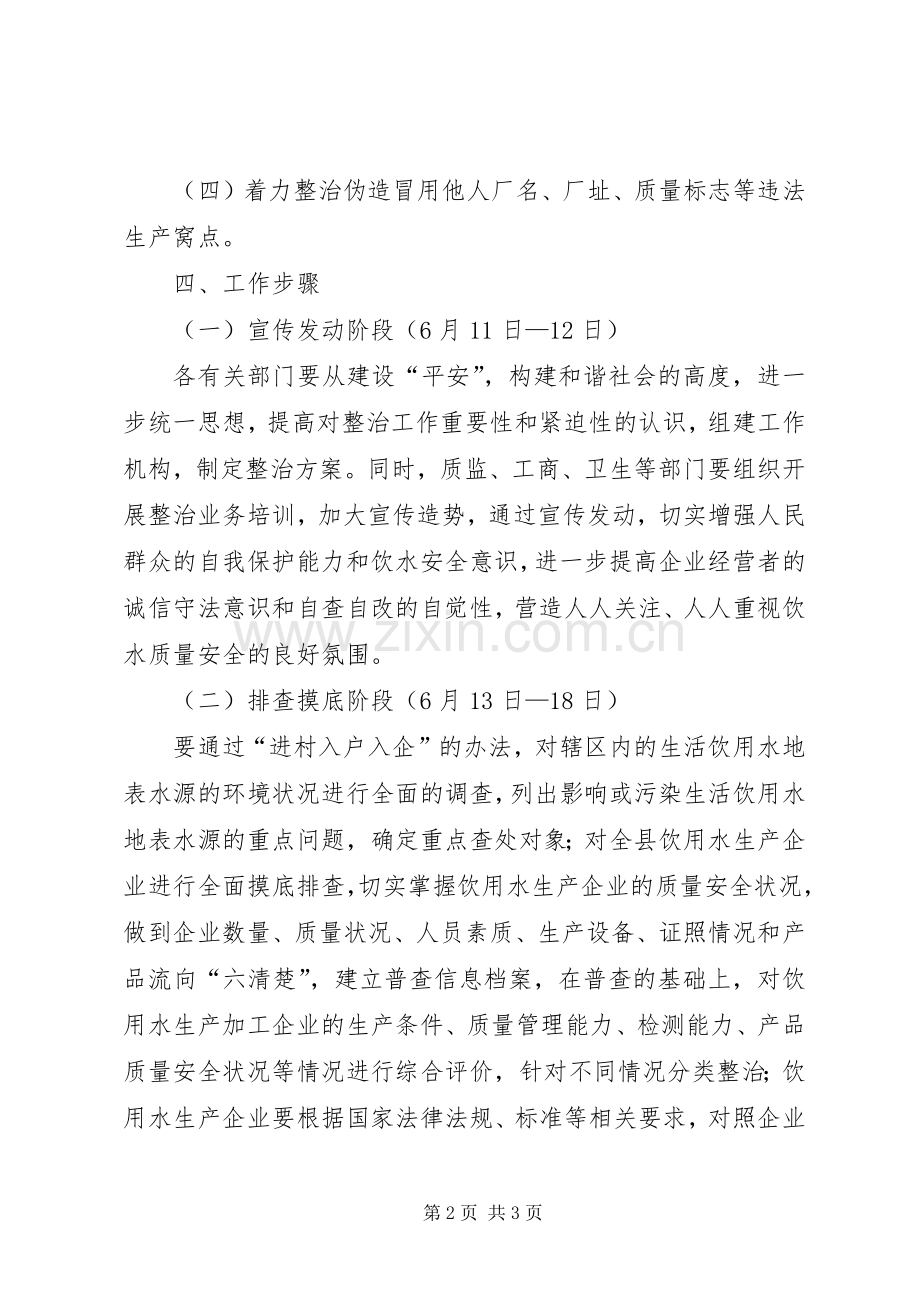饮用水行业整治行动实施方案.docx_第2页