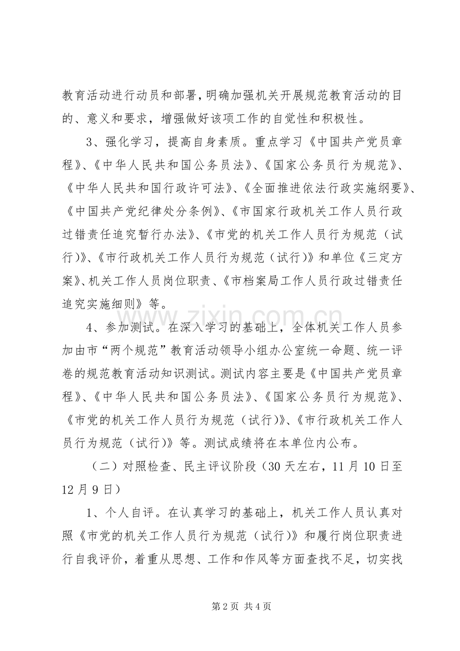 档案局行为规范工作实施方案.docx_第2页