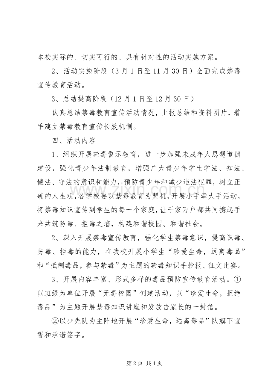 小学禁毒方案[五篇].docx_第2页