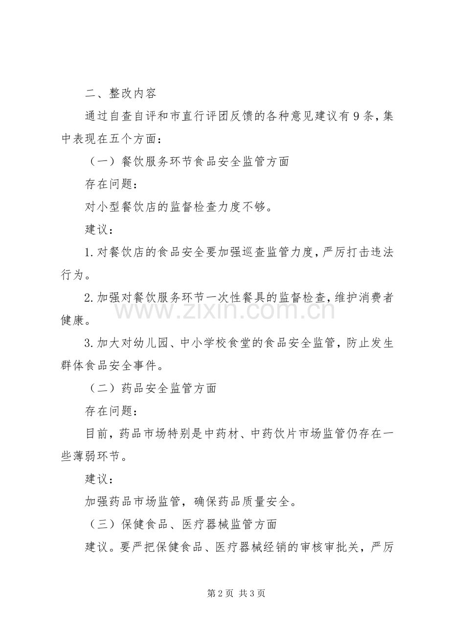 食品药品监督管理局民主评议政风行风工作整改实施方案.docx_第2页