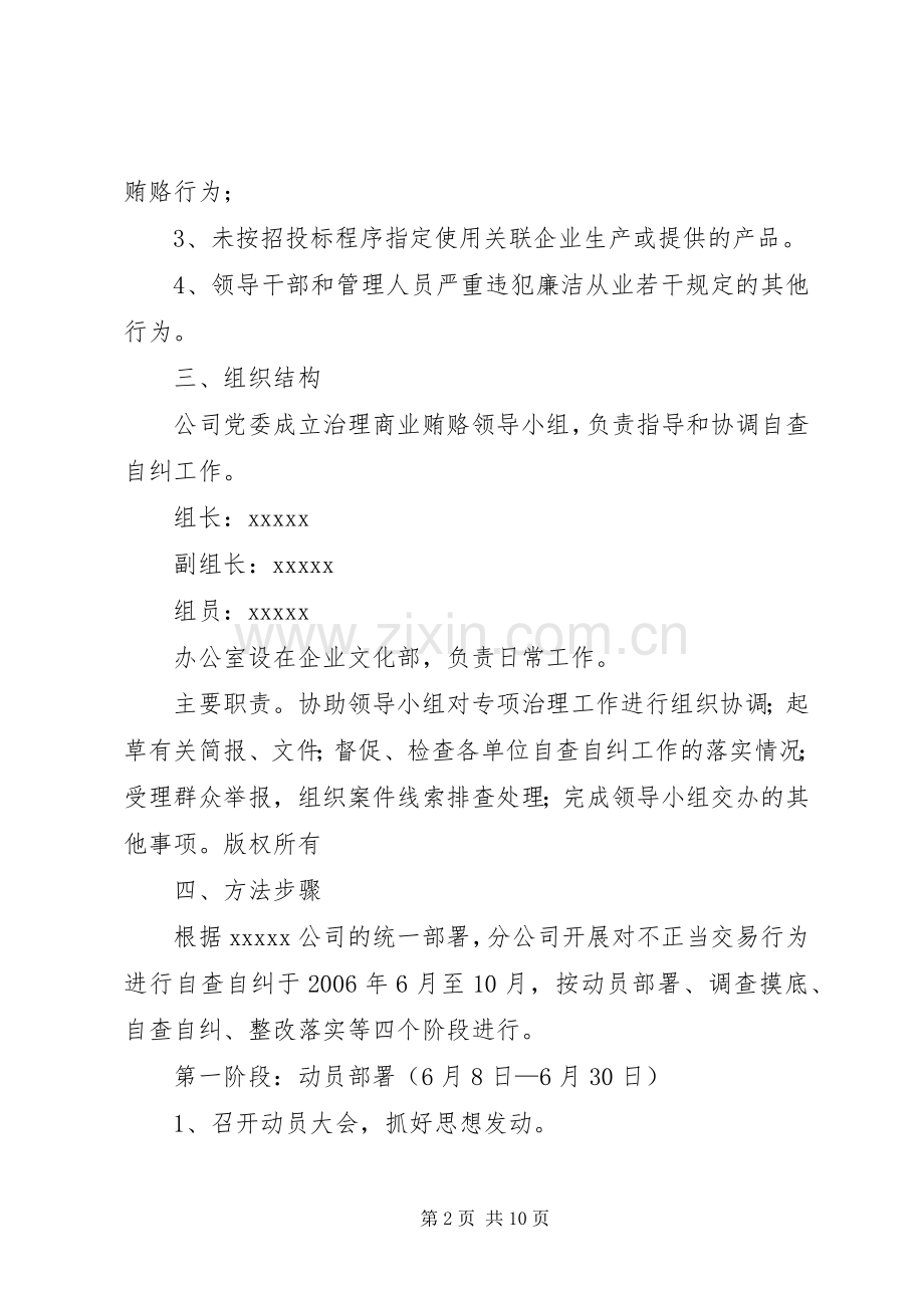 电力企业治理商业贿赂专项工作方案 .docx_第2页