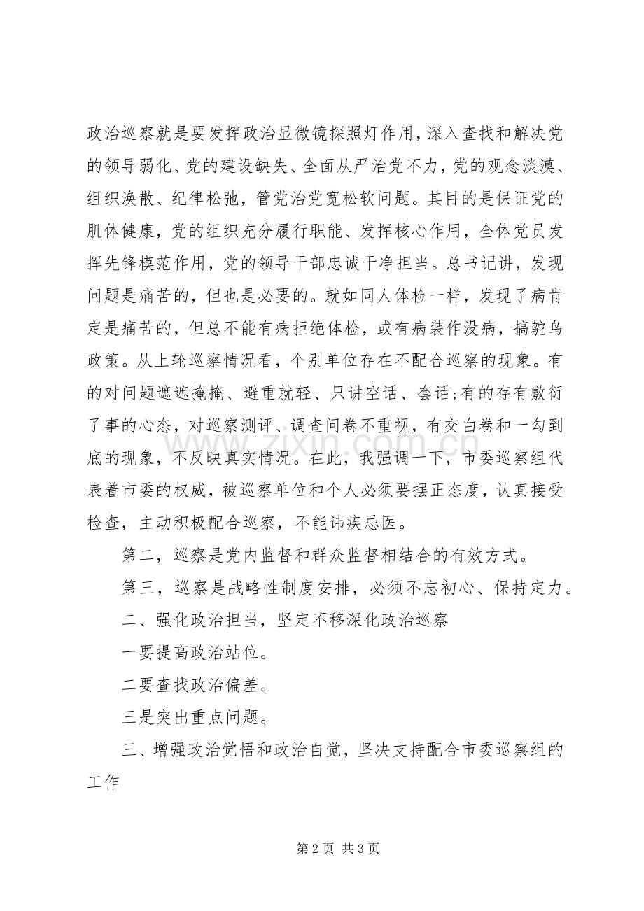 政治巡查讲话：深化政治巡察的讲话提纲.docx_第2页