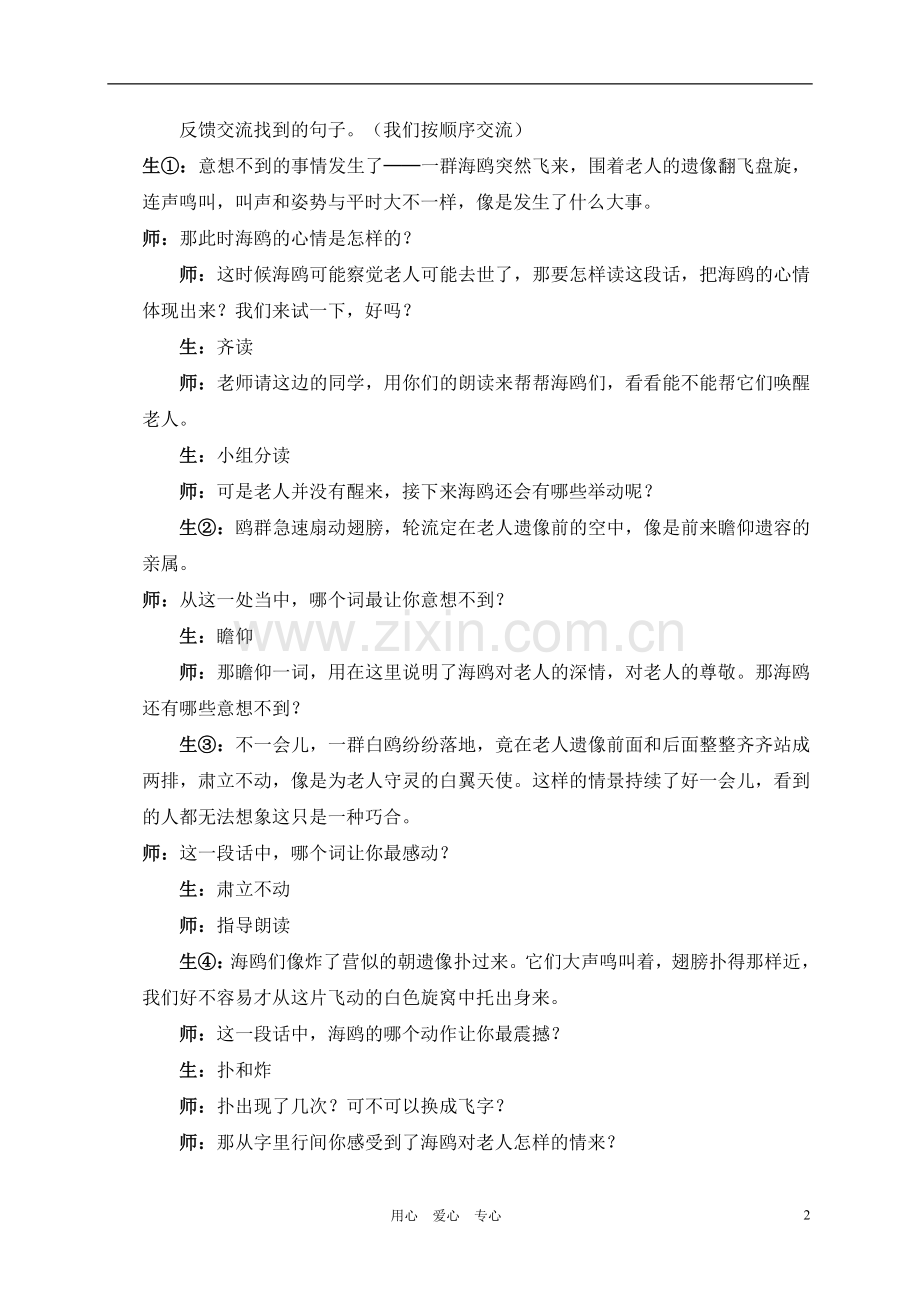 五年级语文下册-老人与海鸥教案-语文S版.doc_第2页