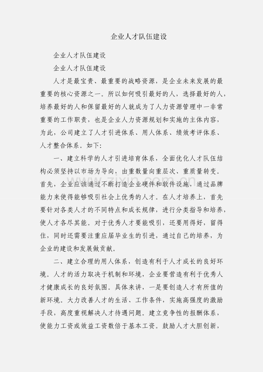 企业人才队伍建设.docx_第1页