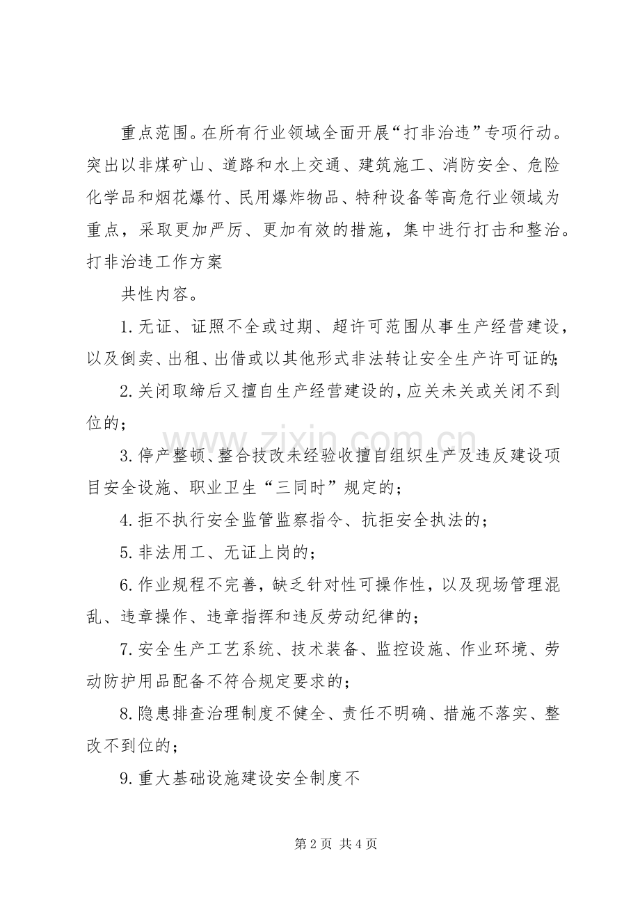XX社区安全生产领域“打非治违”专项行动方案 .docx_第2页