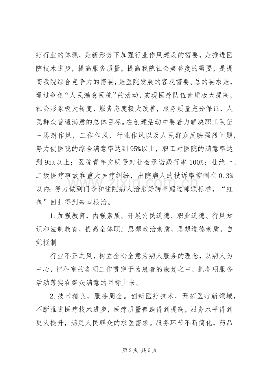 乡镇卫生院创建人民满意医院活动工作实施方案.docx_第2页