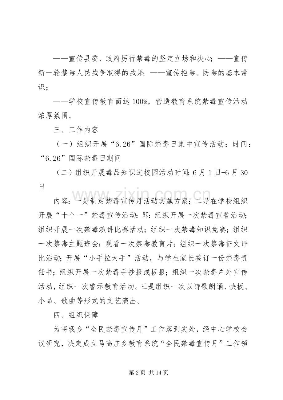 学校禁毒宣传月方案.docx_第2页