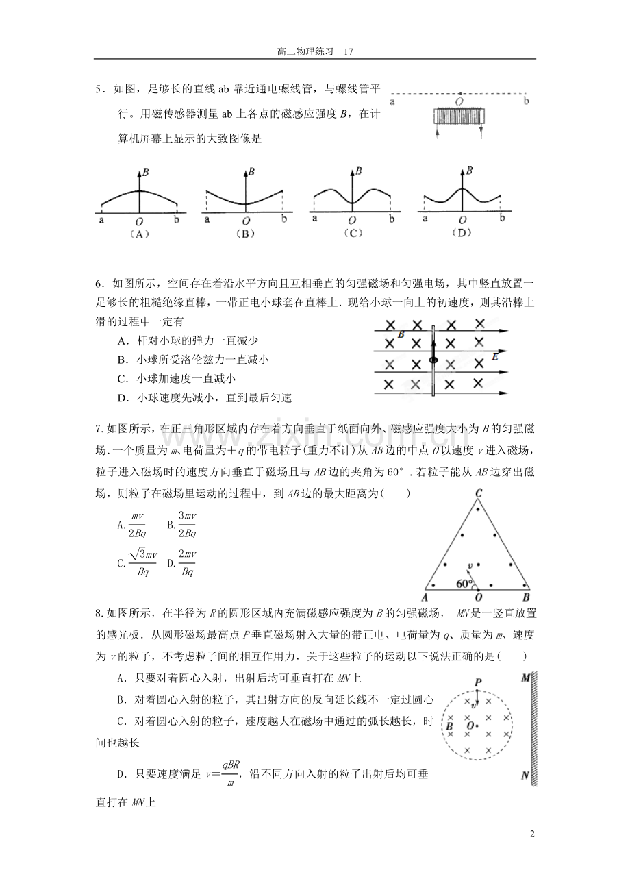 《磁场》复习题.doc_第2页