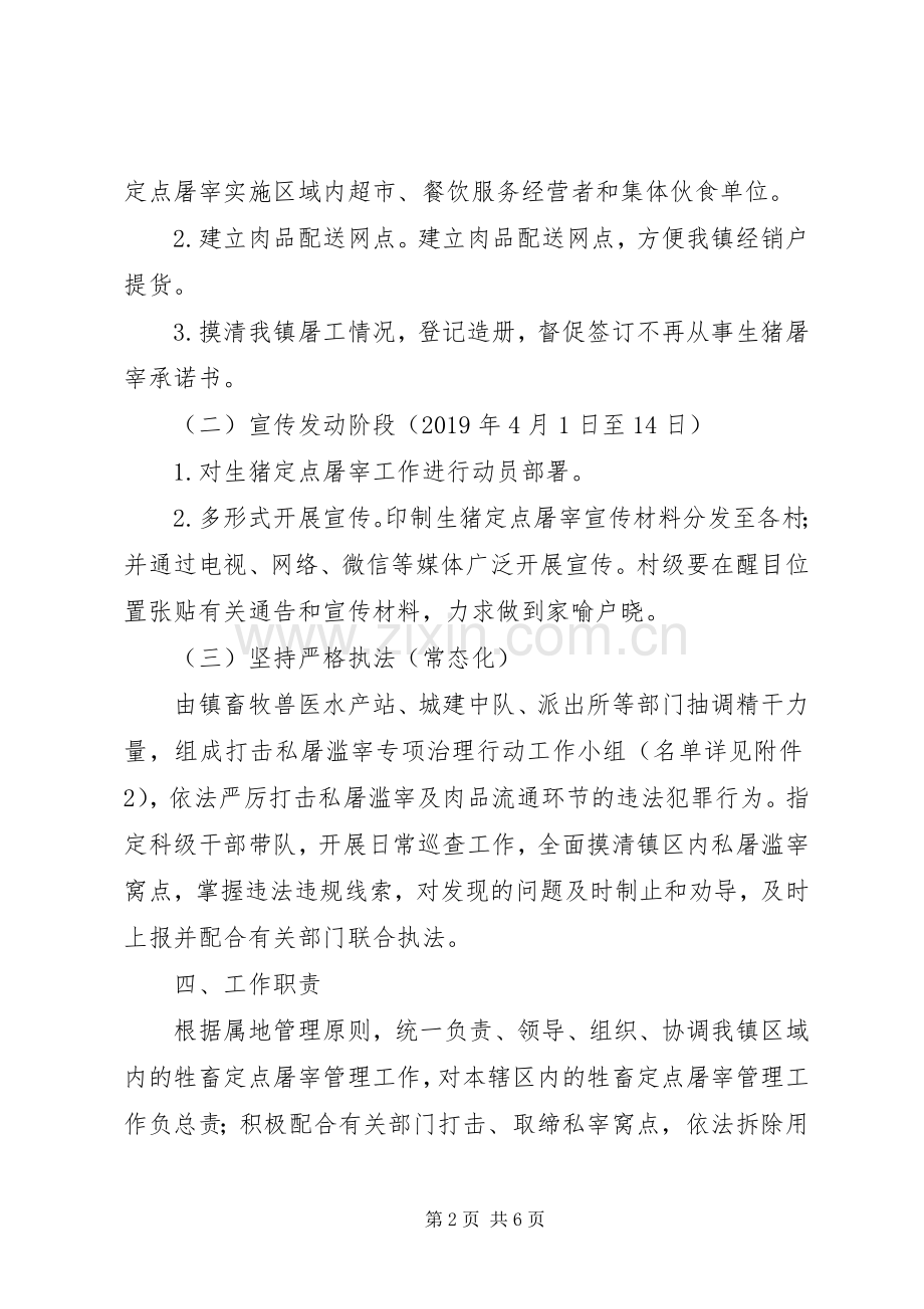 XX镇加强生猪屠宰管理严厉打击私屠滥宰行动工作实施方案.docx_第2页