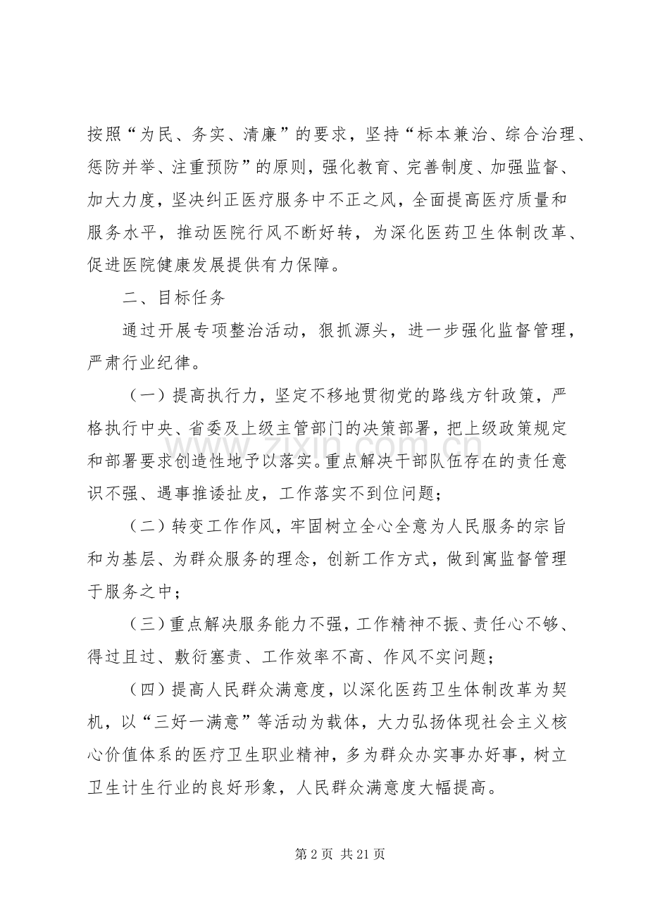 XX年年医院加强行风建设方案副本副本.docx_第2页