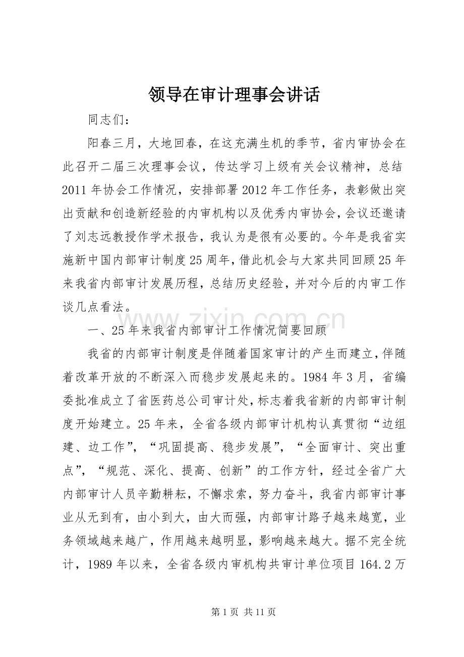领导在审计理事会讲话.docx_第1页