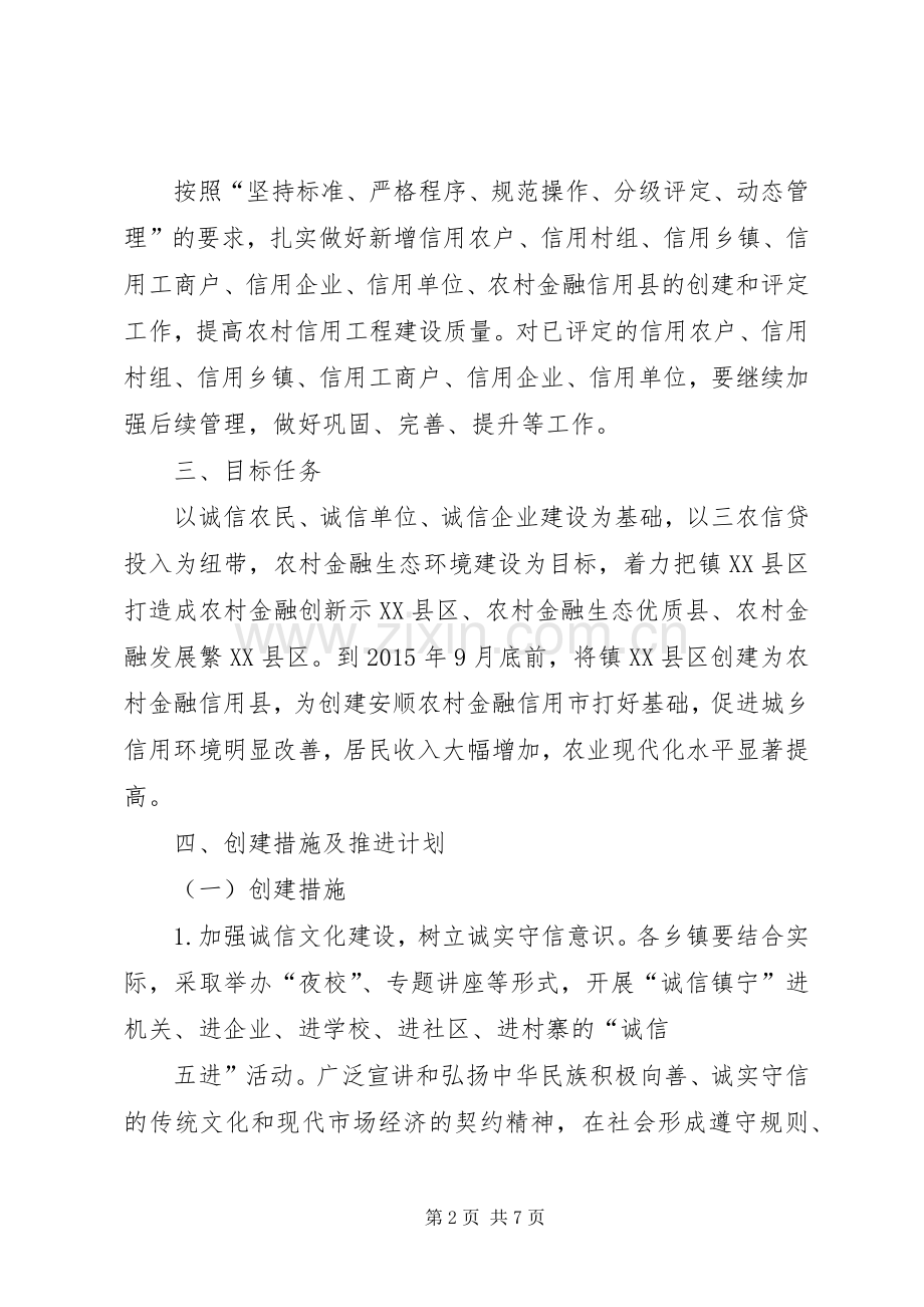 镇宁联社农村金融信用县创建工作方案(初稿) .docx_第2页