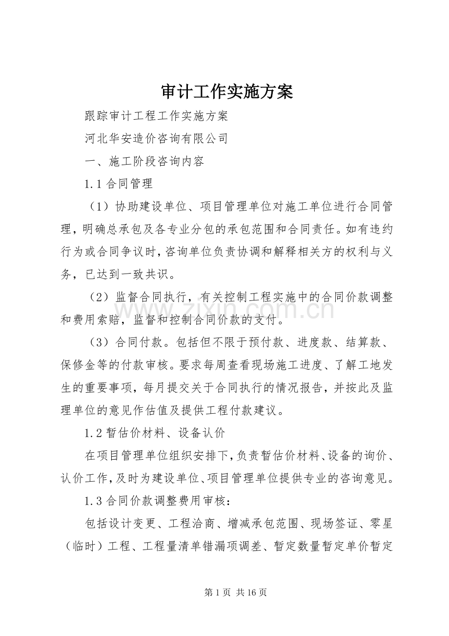 审计工作方案 .docx_第1页