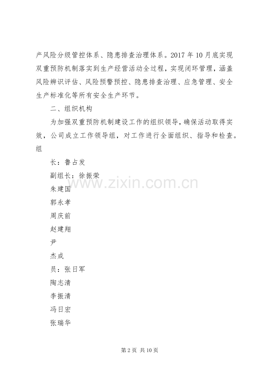 建立安全风险分级管控和隐患排查治理双重预防机制的实施方案.docx_第2页