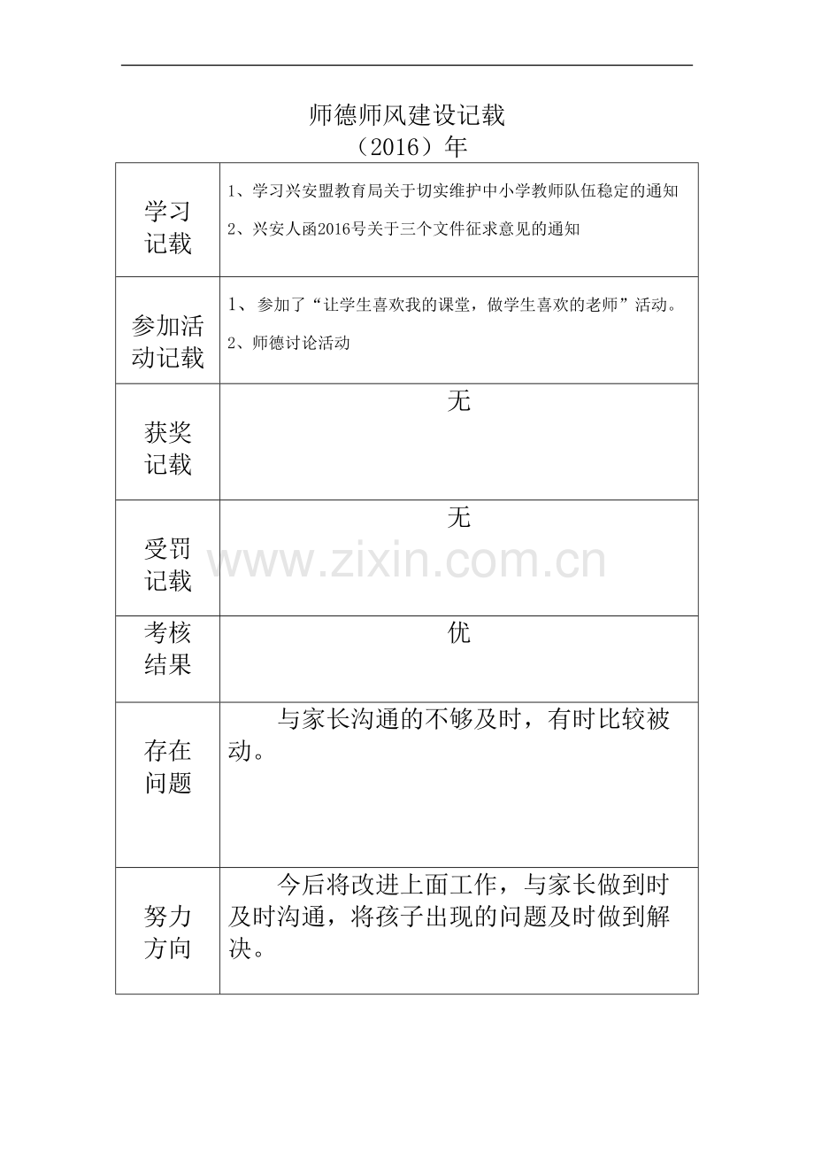 教师师德个人档案.doc_第2页