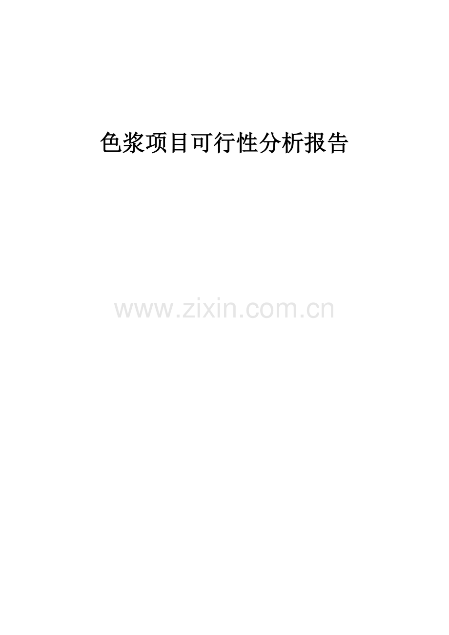 色浆项目可行性分析报告.docx_第1页