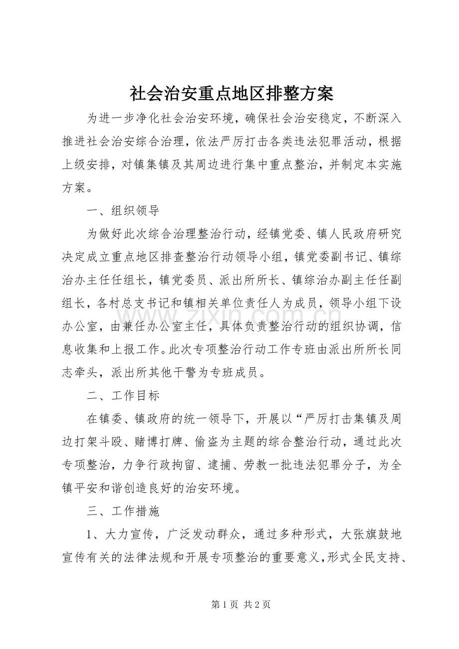 社会治安重点地区排整实施方案.docx_第1页