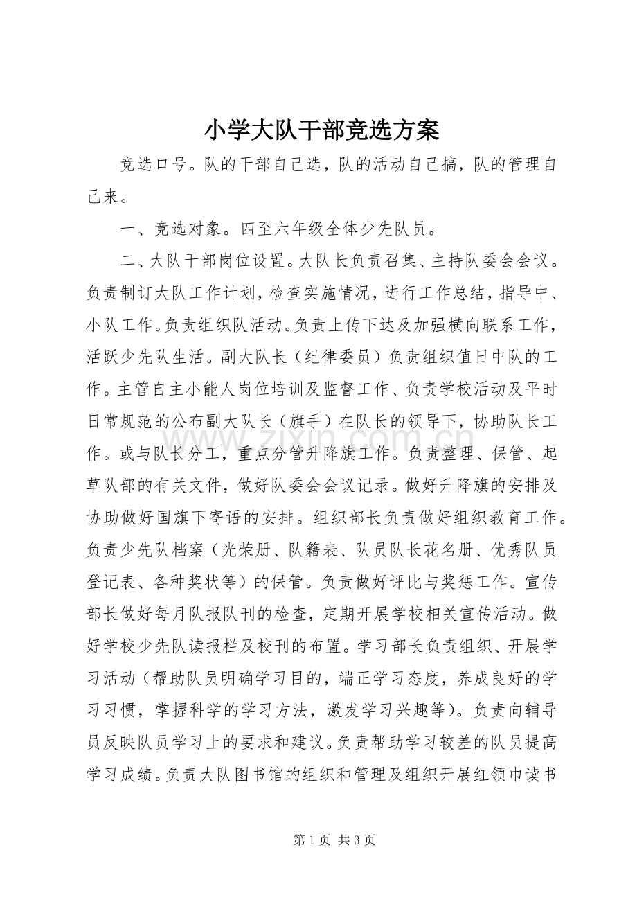 小学大队干部竞选实施方案.docx_第1页