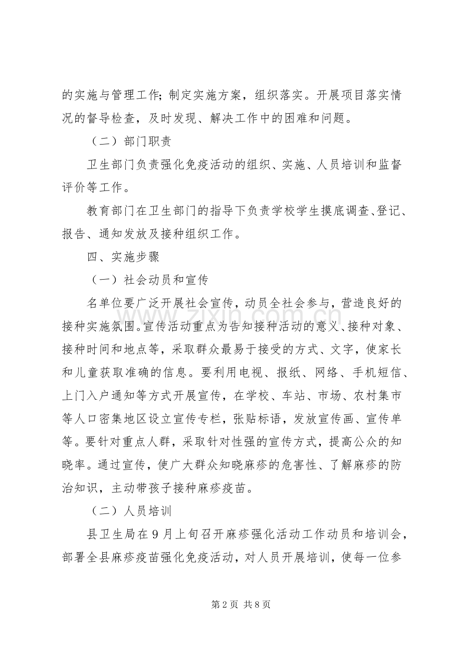 麻疹疫苗强化免疫活动实施方案.docx_第2页