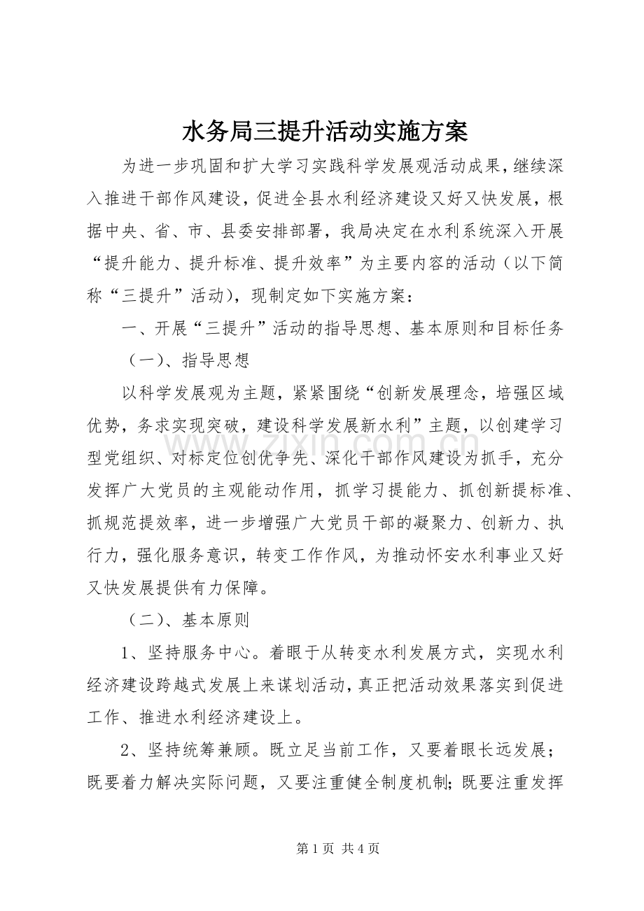 水务局三提升活动方案.docx_第1页