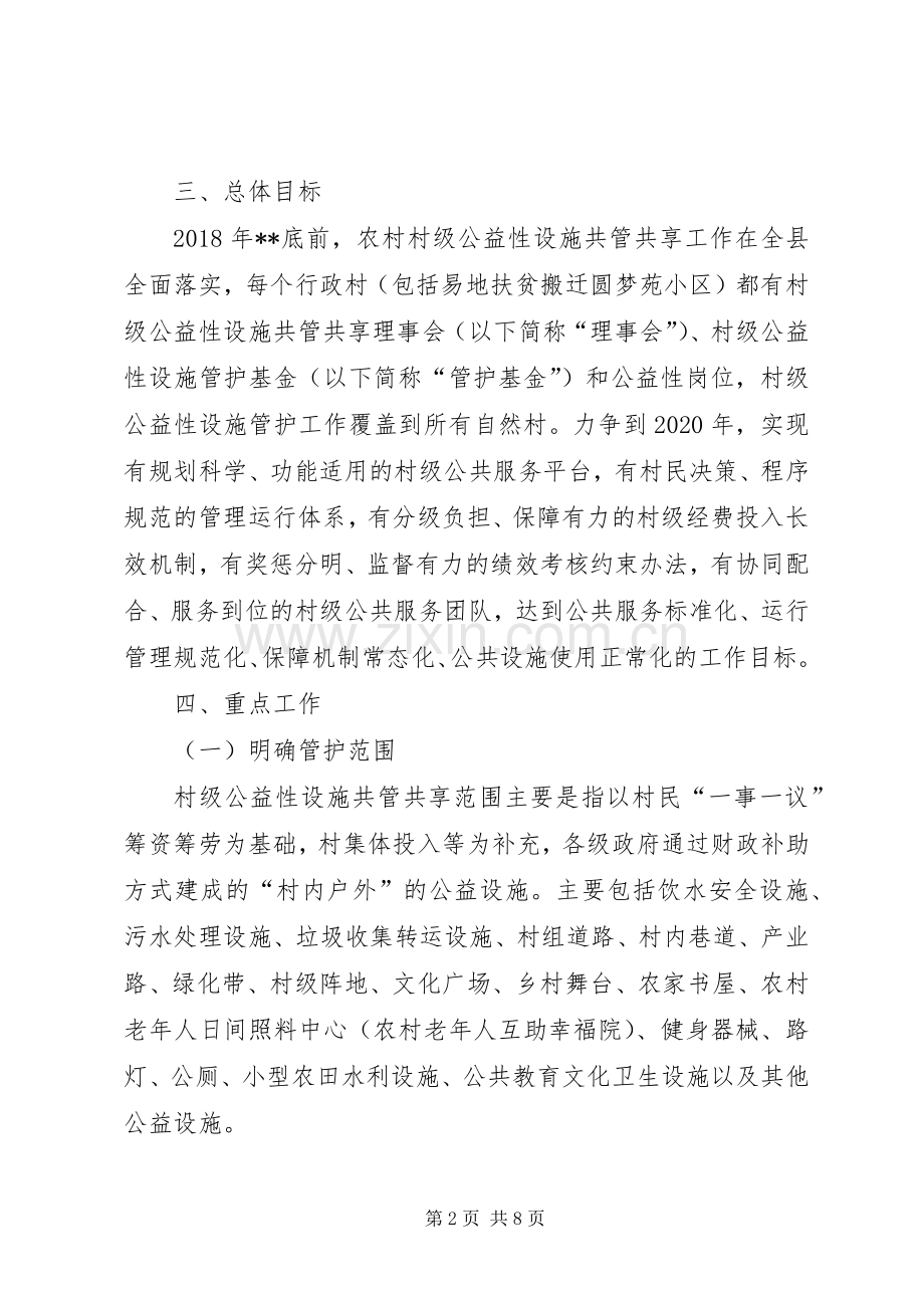 县开展村级公益性设施共管共享工作实施方案.docx_第2页