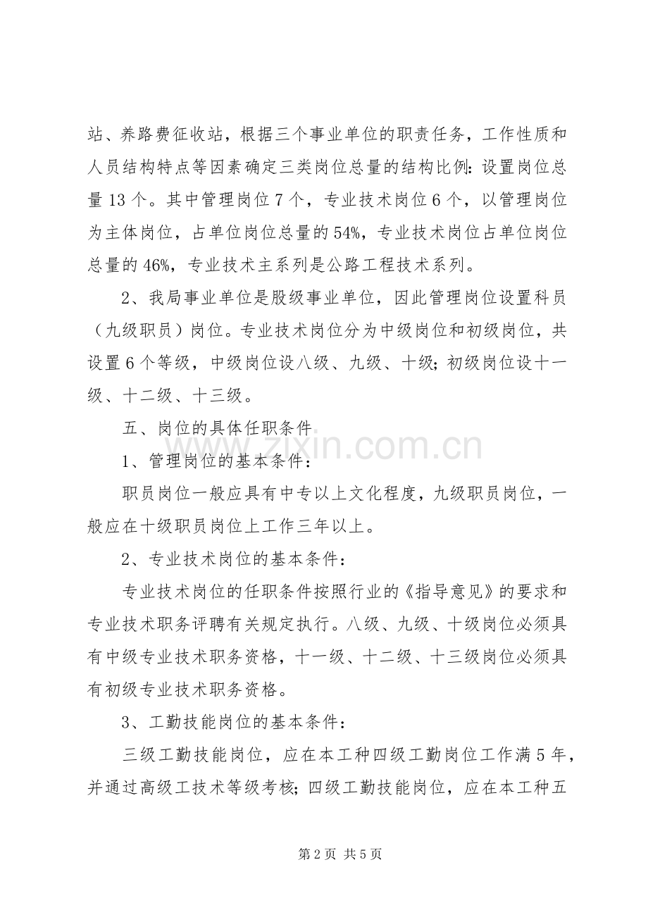 交通局事业单位岗位设置管理方案 .docx_第2页