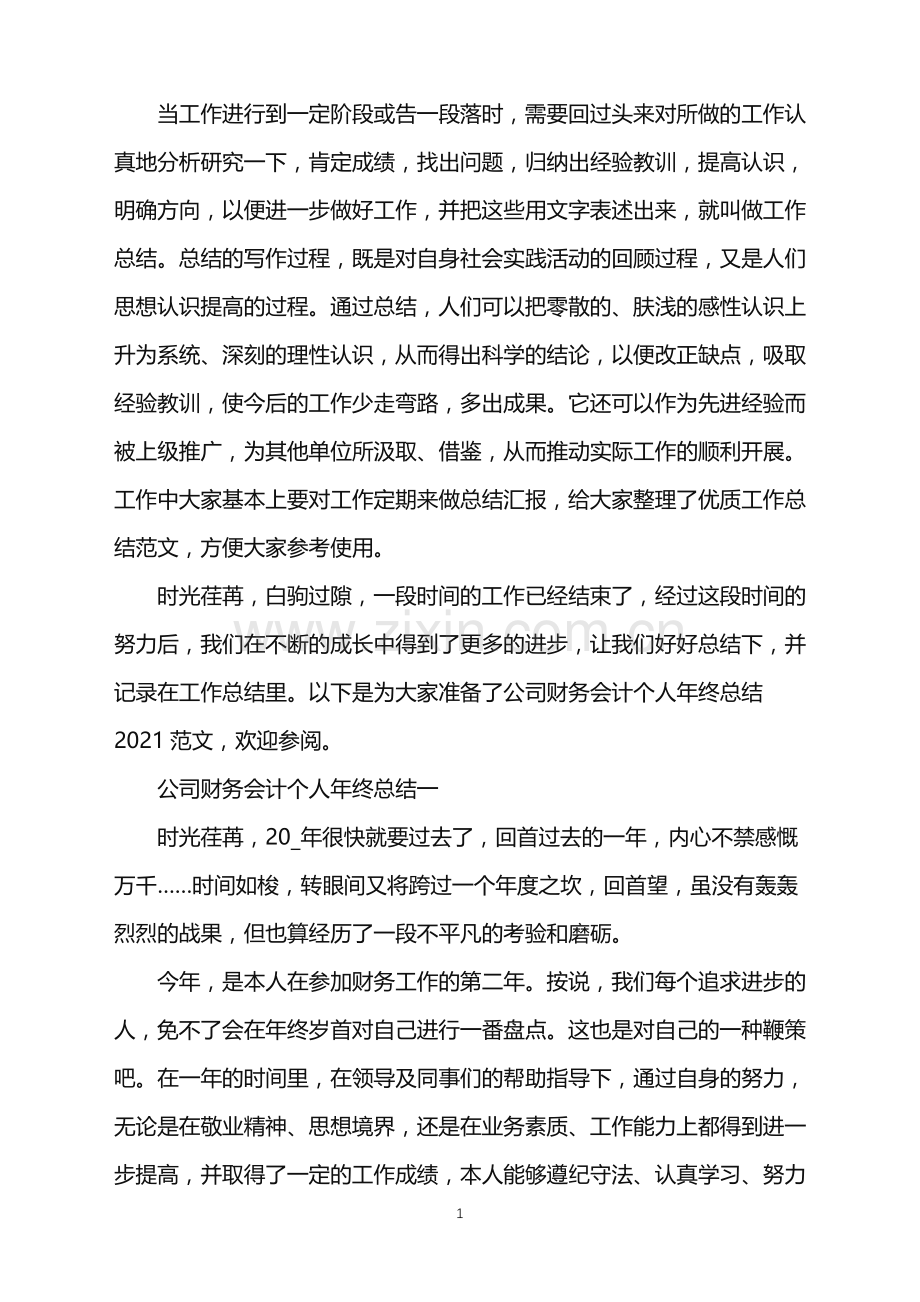 公司财务会计个人年终总结2021.doc_第1页