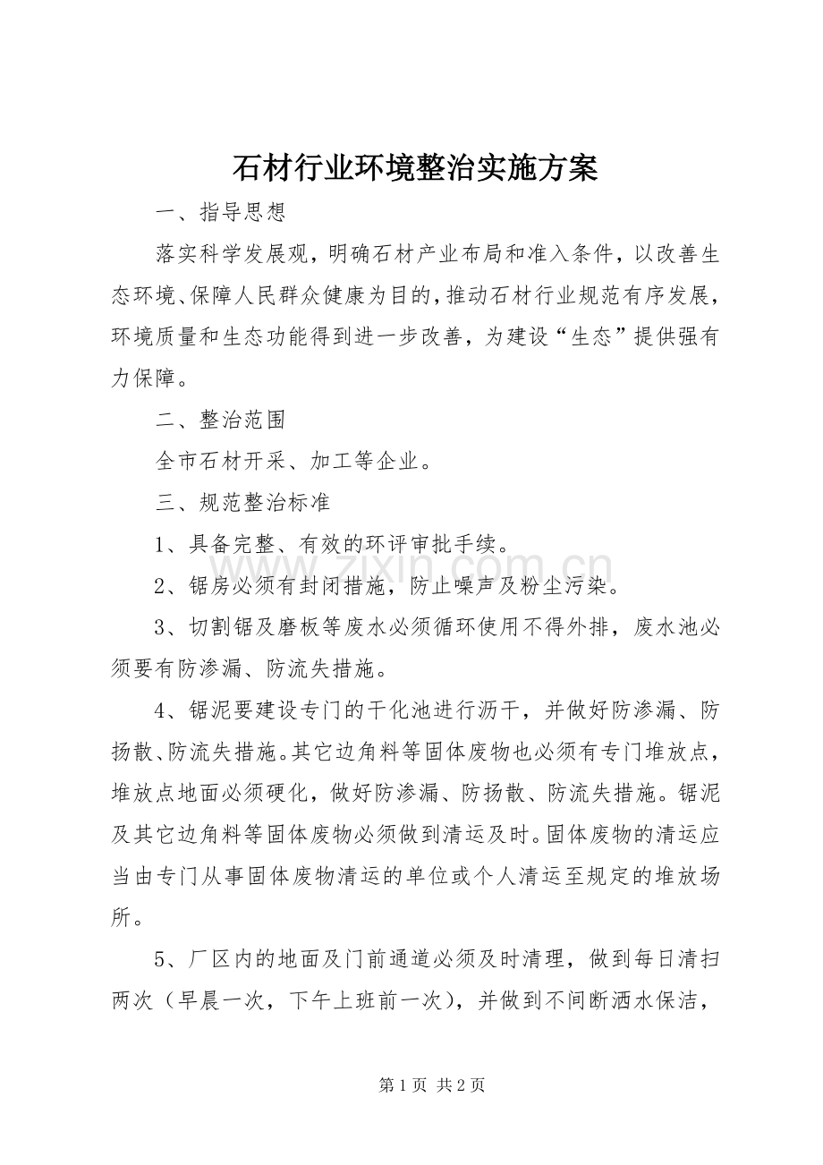 石材行业环境整治方案.docx_第1页
