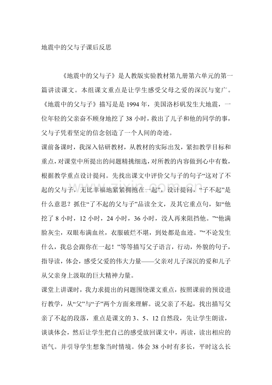 地震中的父与子课后反思.doc_第1页