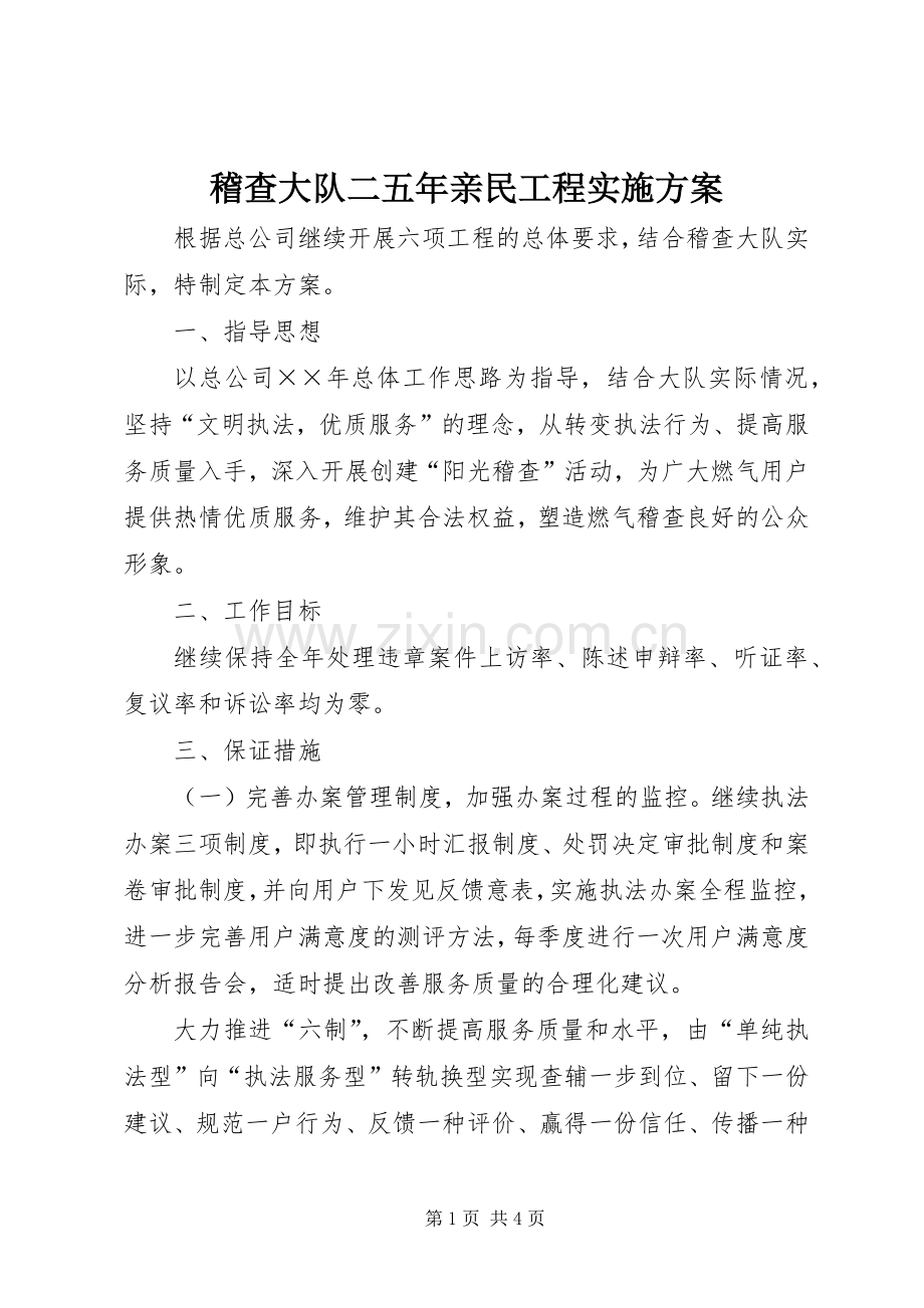 稽查大队二五年亲民工程方案.docx_第1页