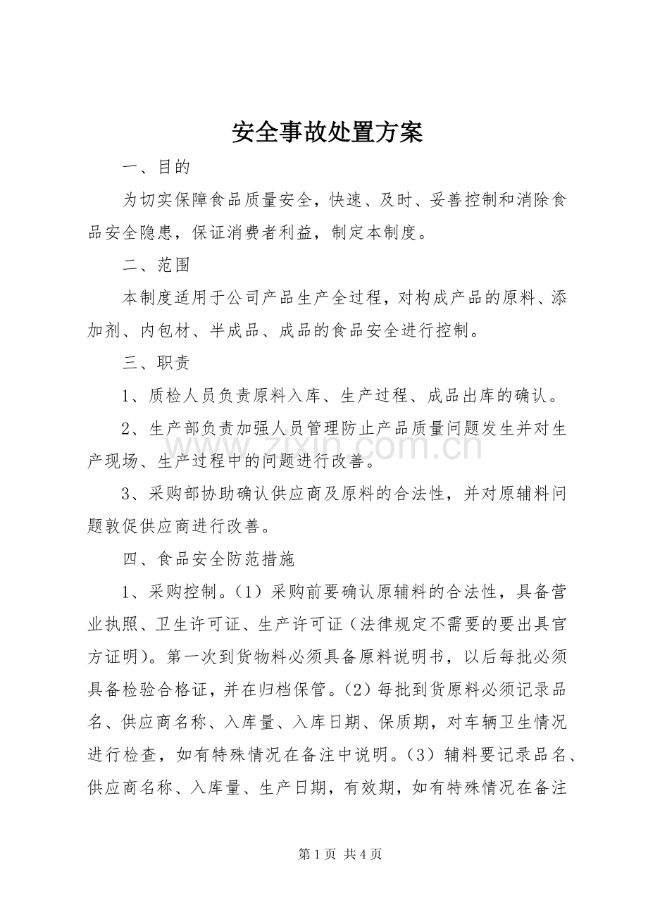 安全事故处置实施方案.docx_第1页