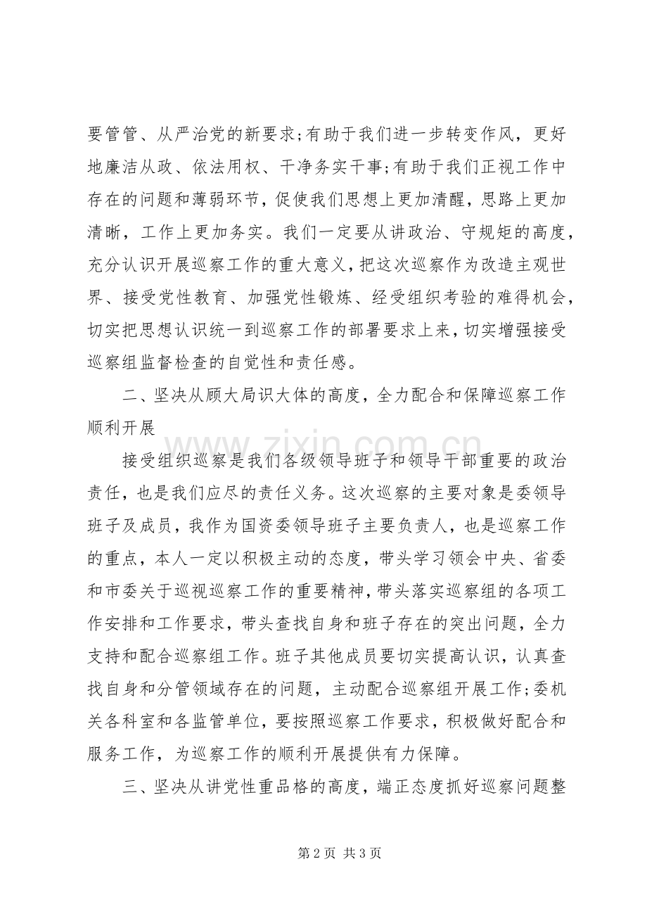 在市委巡察督查工作会议上的表态发言材料提纲.docx_第2页
