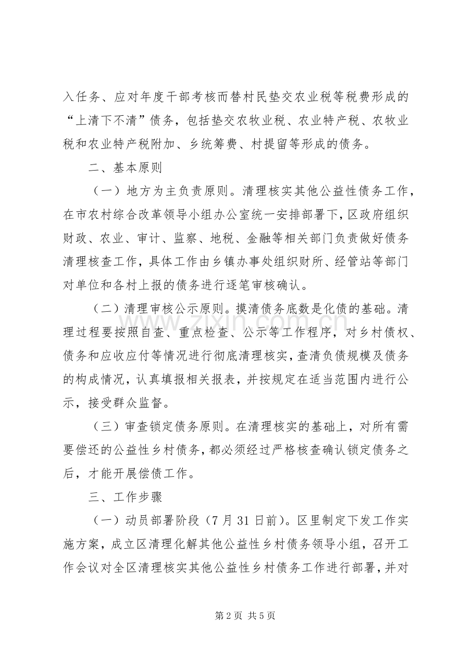 某清理核实其他公益性乡村债务工作方案.docx_第2页