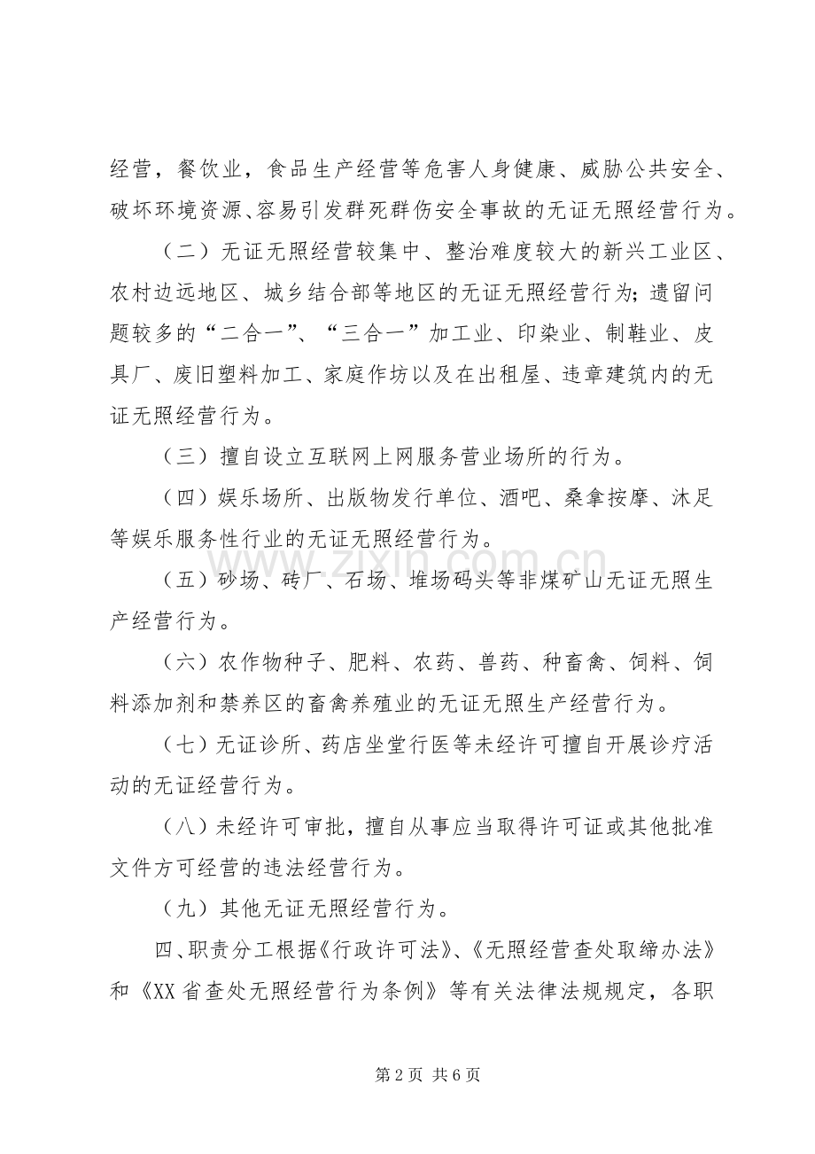乡镇无证经营专项整治工作实施方案.docx_第2页