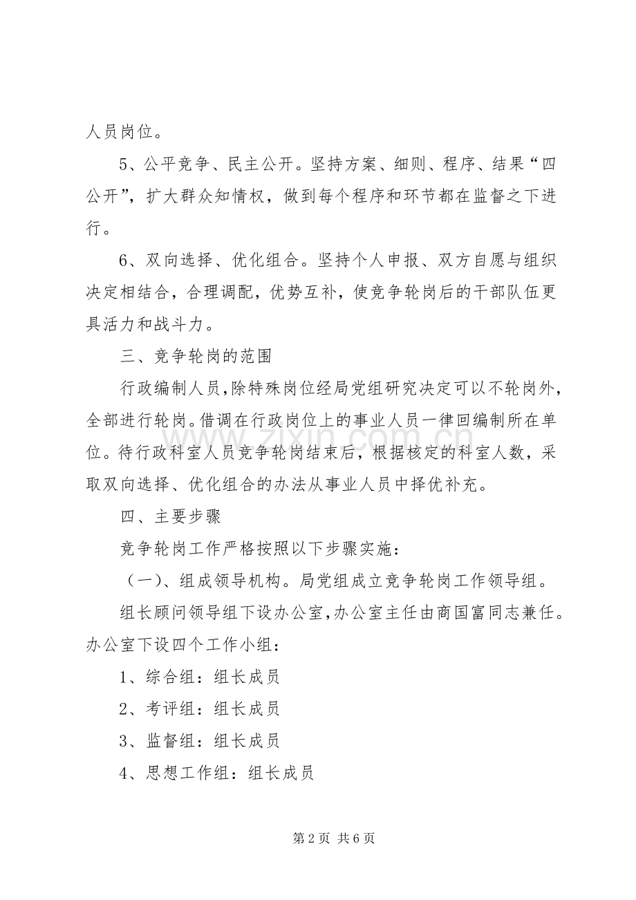 关于局机关人员竞争轮岗的工作实施方案 .docx_第2页
