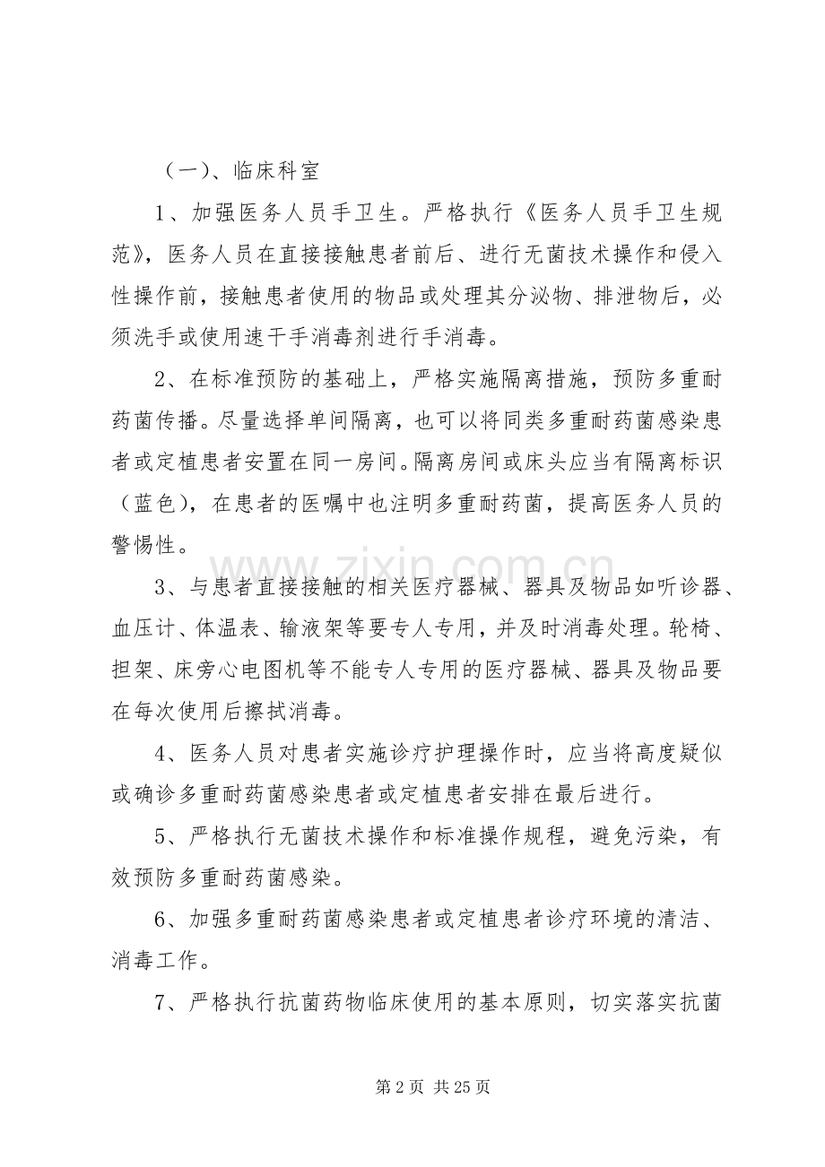 控制耐药菌感染多部门协作实施方案.docx_第2页