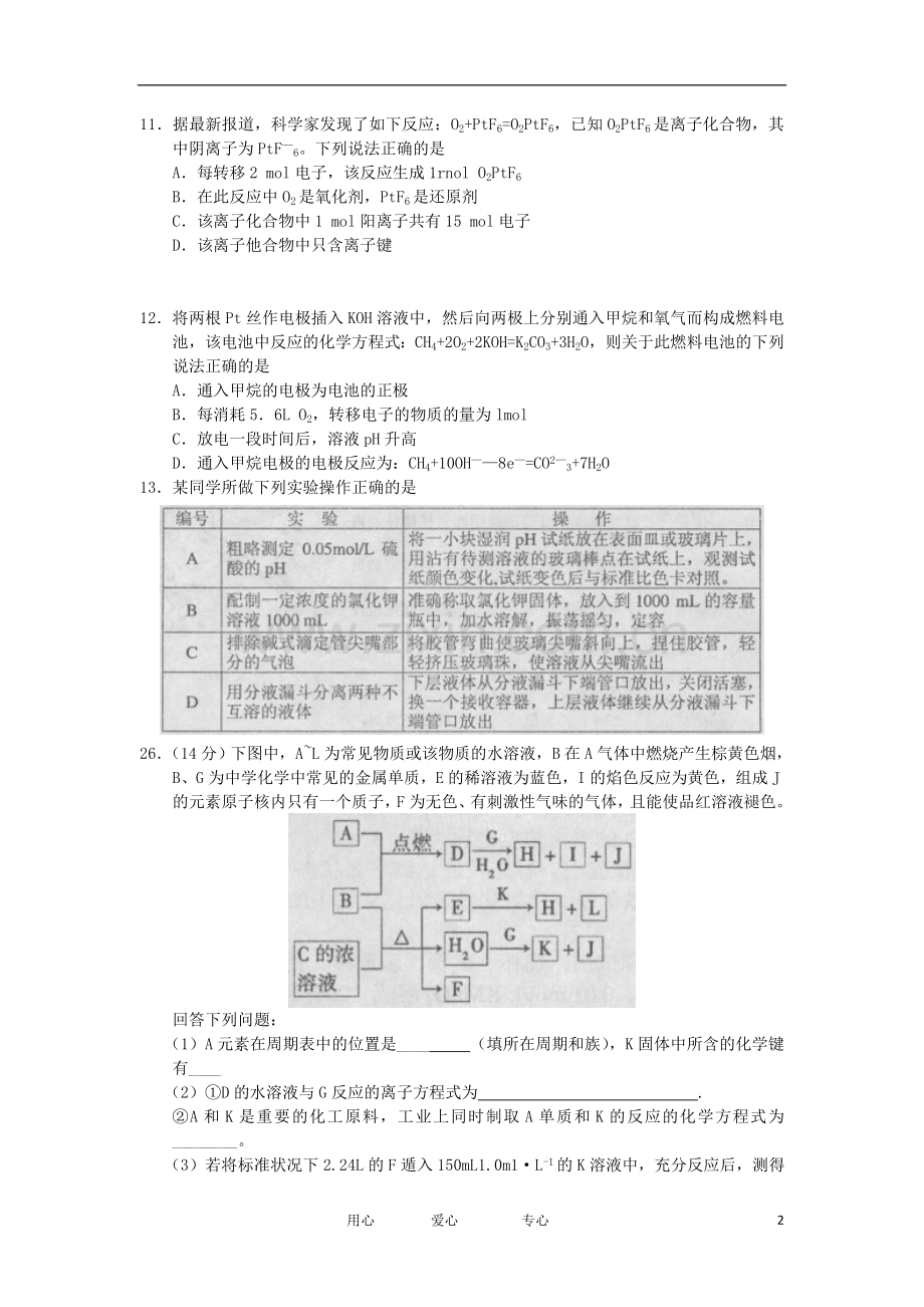 河北省唐山市高三化学下学期第二次模拟考试试题新人教版.doc_第2页