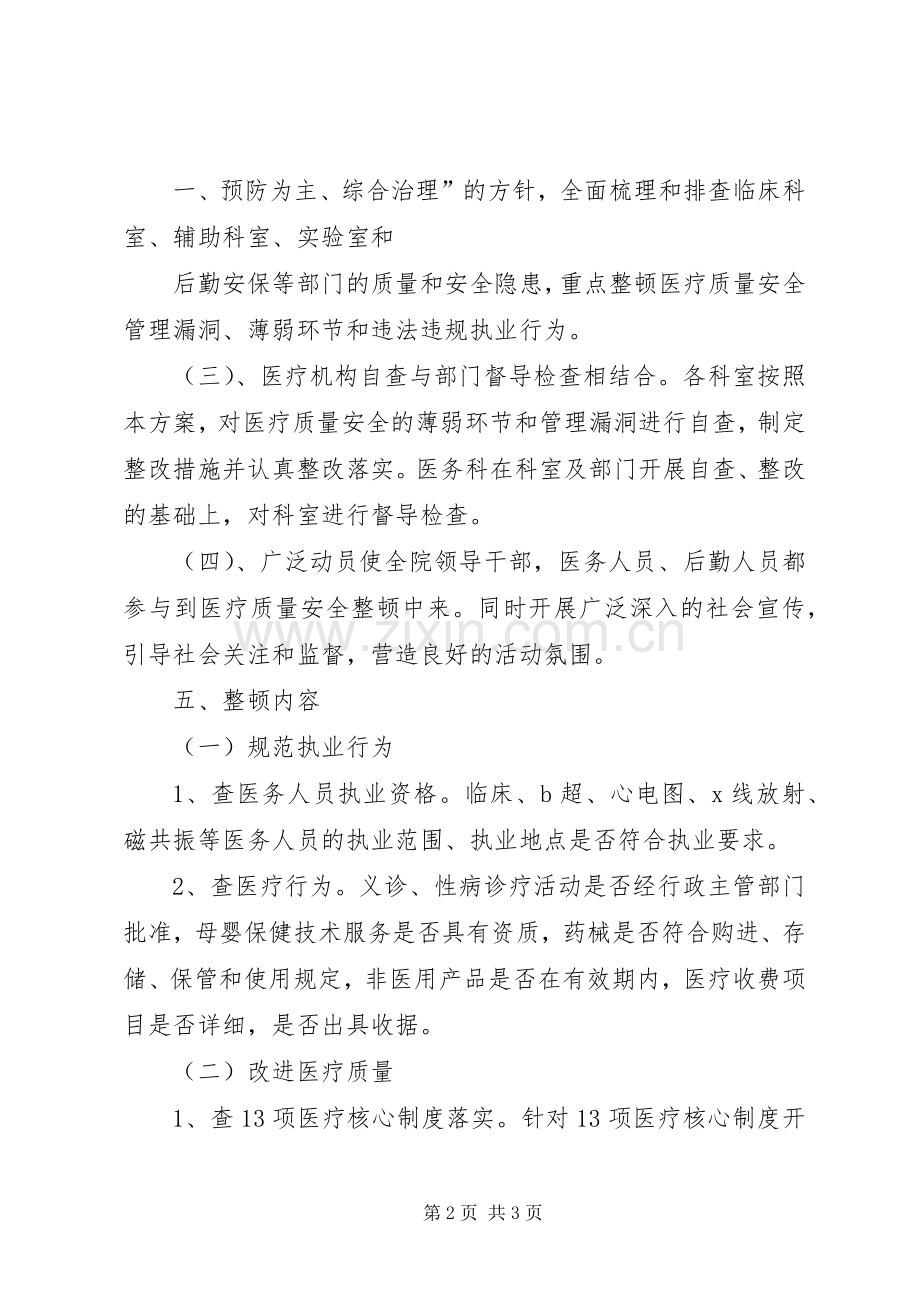 XX年顶山医疗安全专项整顿活动方案.docx_第2页