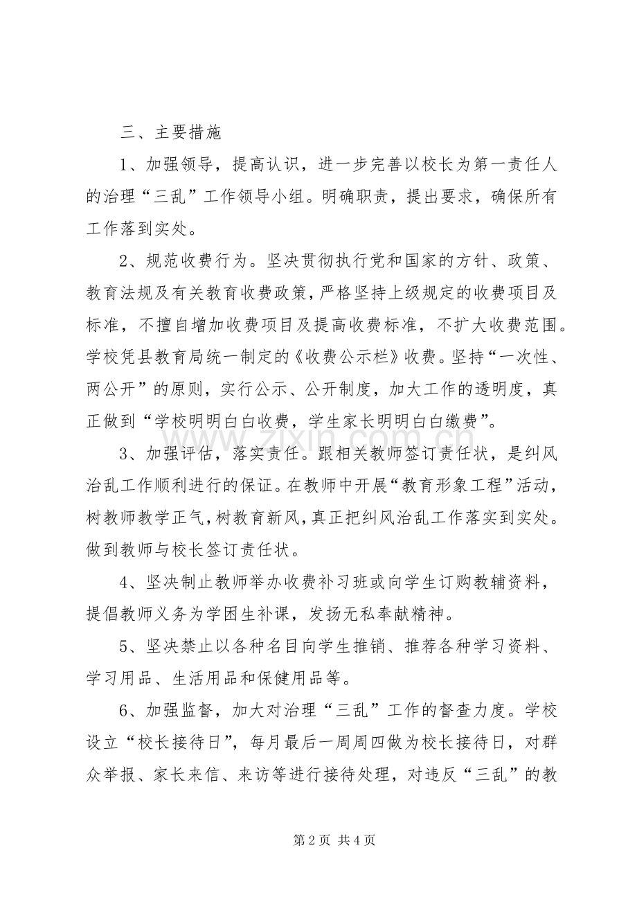 学校治理“三乱”工作实施方案.docx_第2页