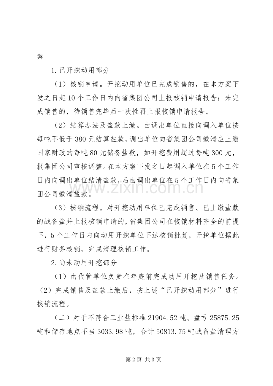 国家储备盐清理实施方案为进一步规范国家储备盐下简称战备盐.docx_第2页
