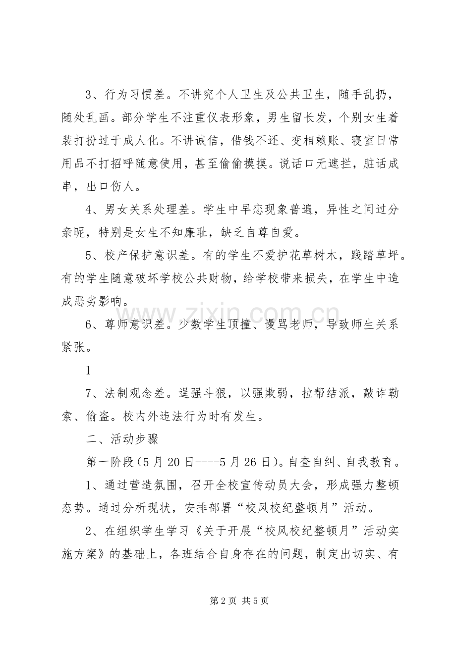 校风校纪整顿活动方案(定稿).docx_第2页